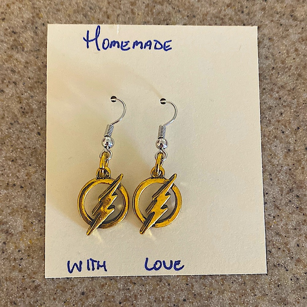 The flash- Lightning bolt earrings (homemade)